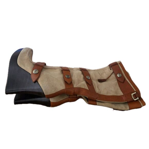 RARE NEW L.A.M.B Gwen Stefani Suede Leather Platform Knee High Wedge Boots Sz 7 - Picture 13 of 16